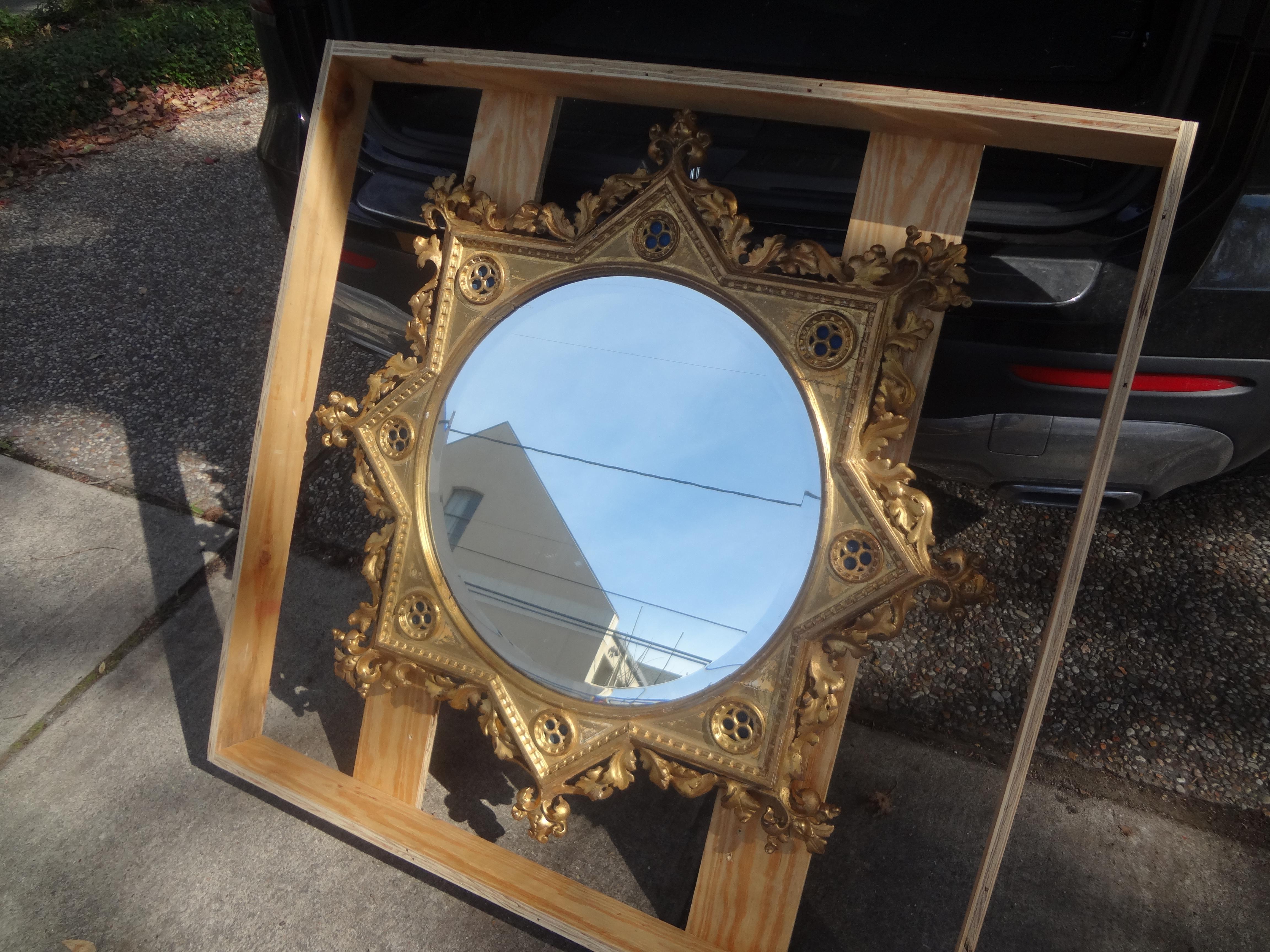 19th Century Italian Giltwood Beveled Mirror For Sale 3