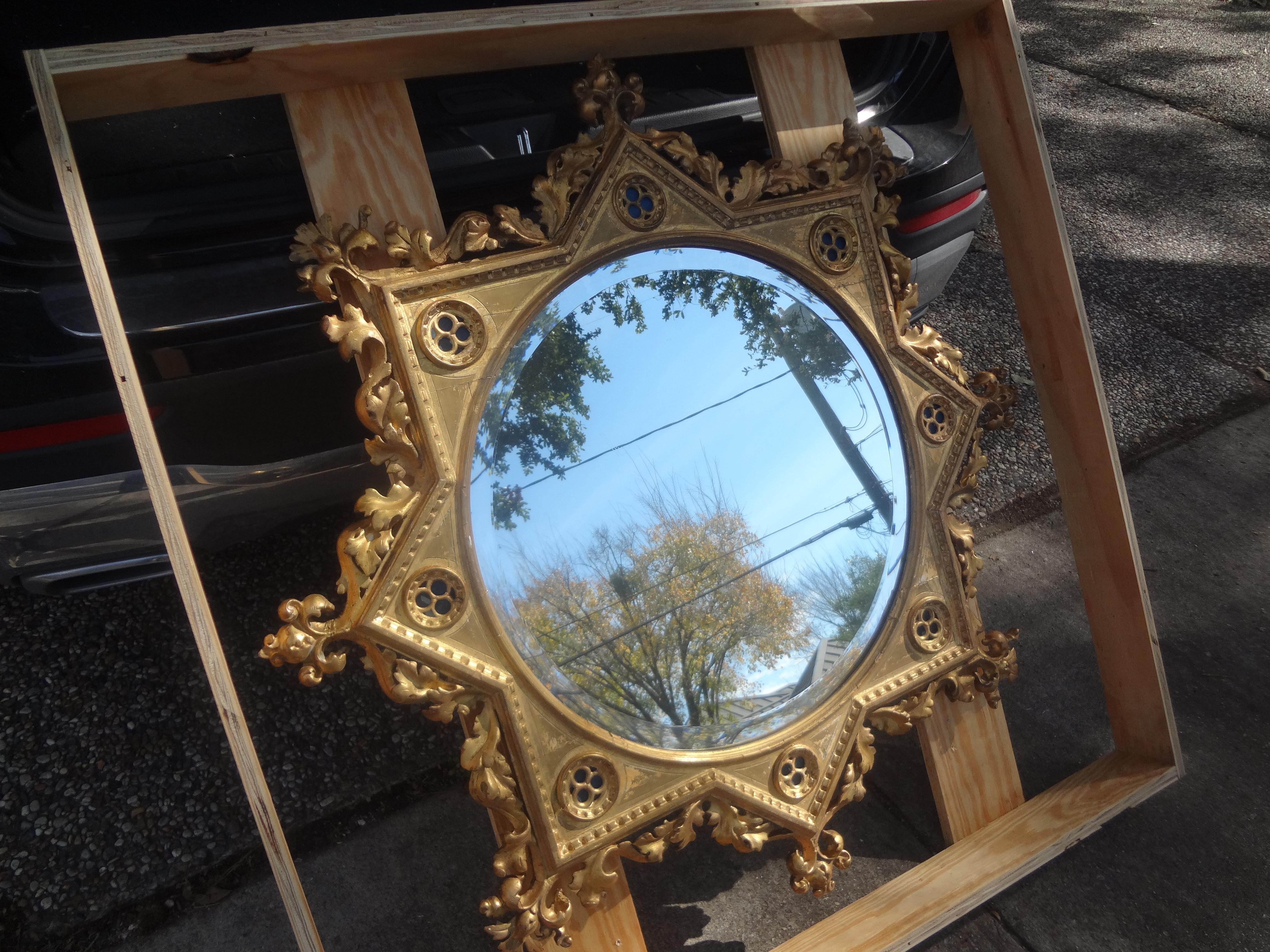 19th Century Italian Giltwood Beveled Mirror For Sale 4