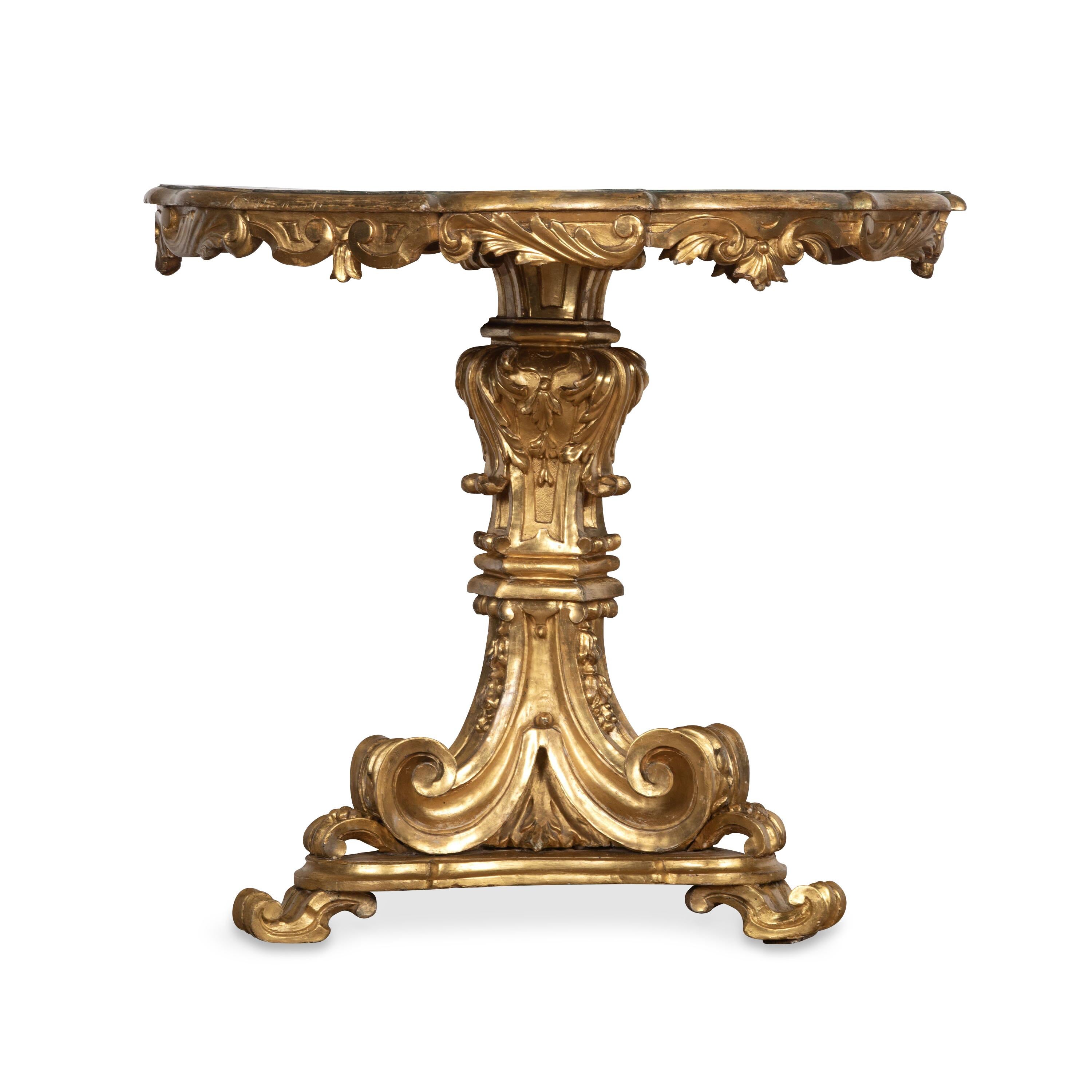 Mid-19th Century 19th Century Italian Giltwood Centre Table For Sale