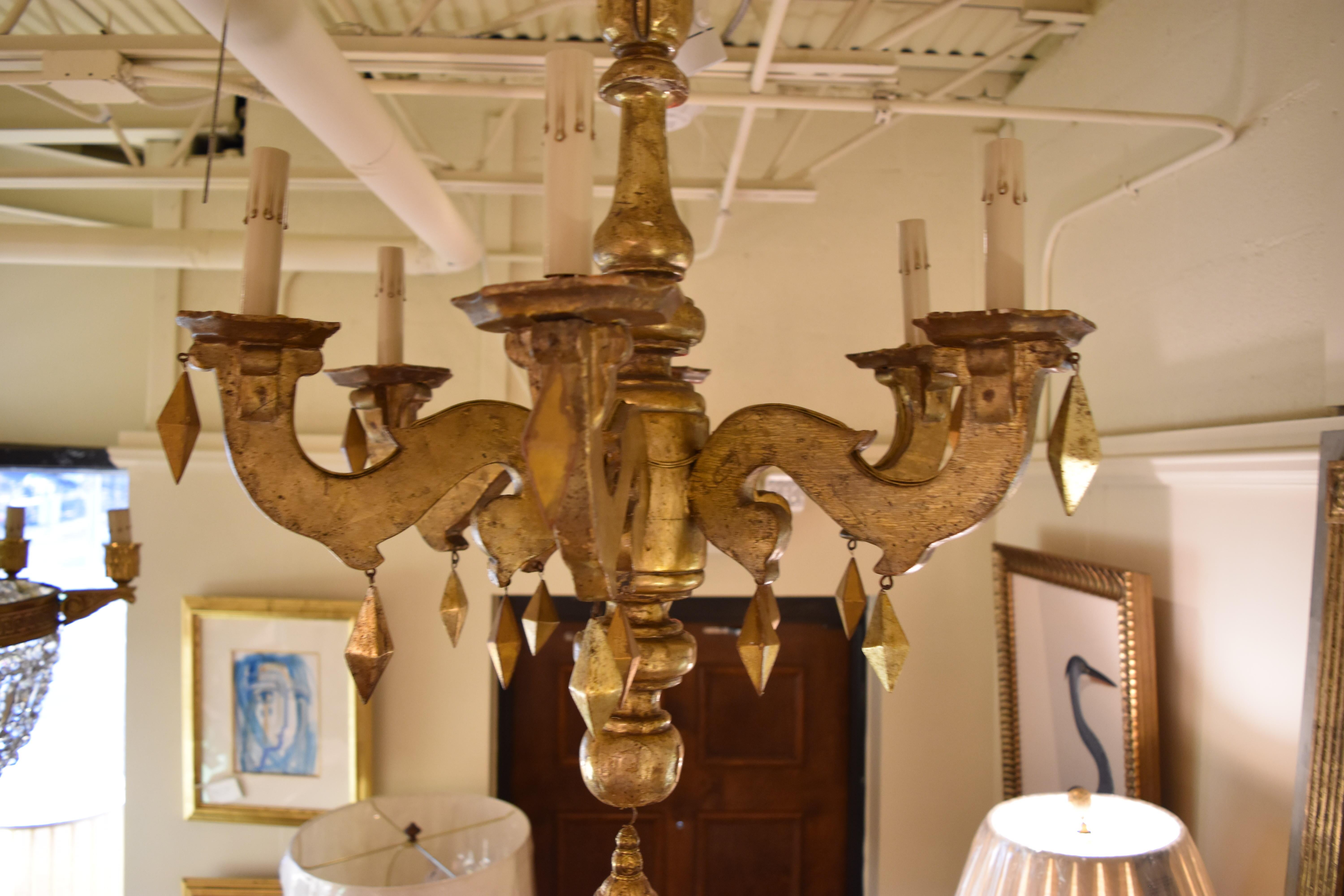 19th Century Italian Giltwood Chandelier 3