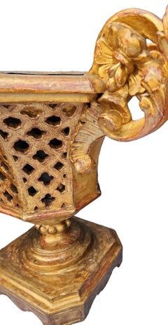19th Century Italian Giltwood Handled Jardineres/Planters