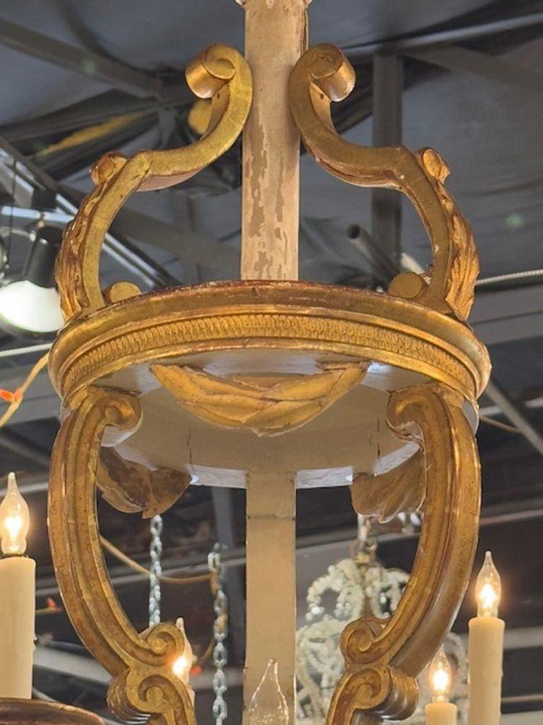 Italienische Giltwood-Laterne aus dem 19. im Zustand „Gut“ im Angebot in Dallas, TX