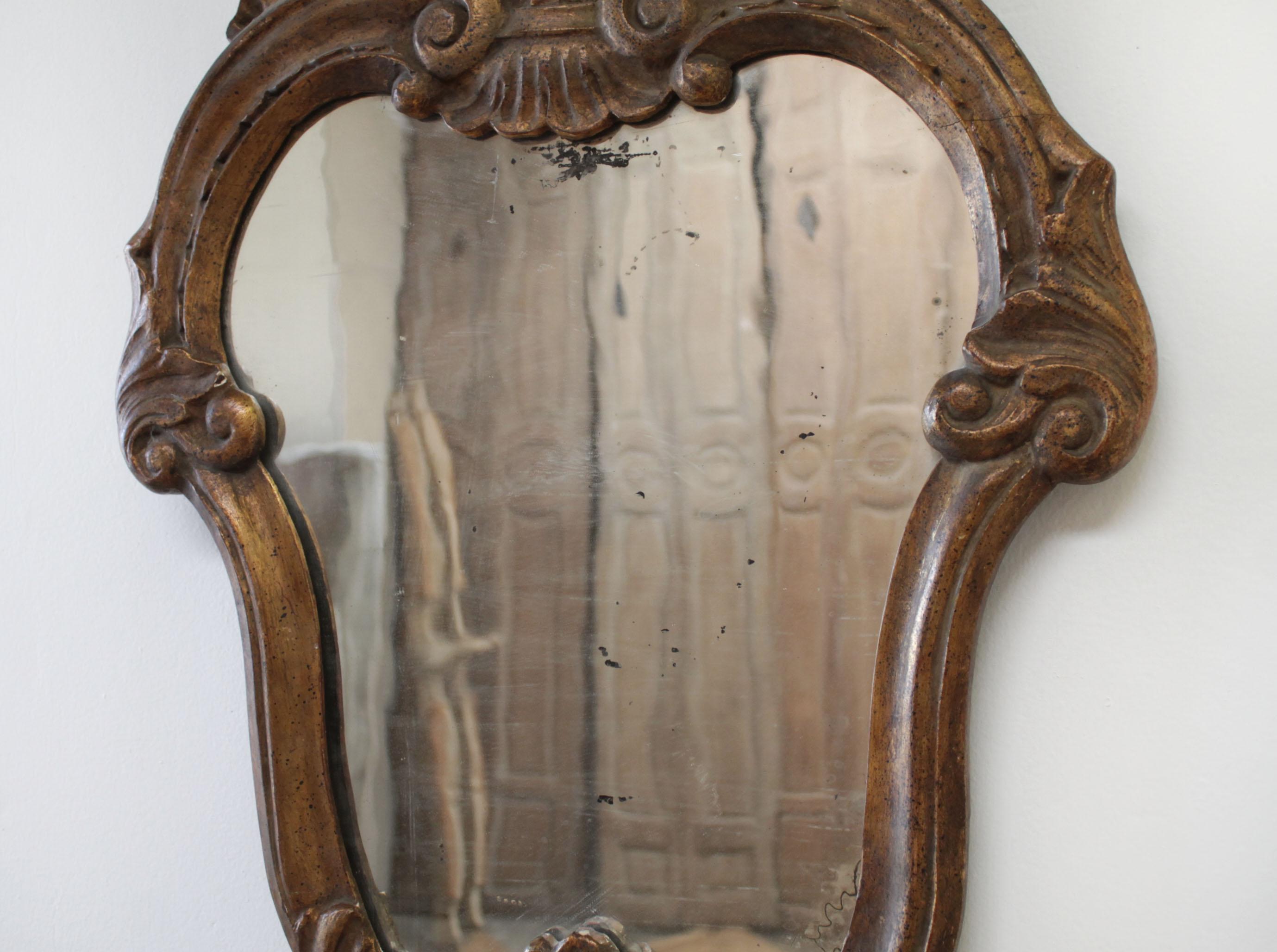 Miroir italien en bois doré du XIXe siècle en vente 1