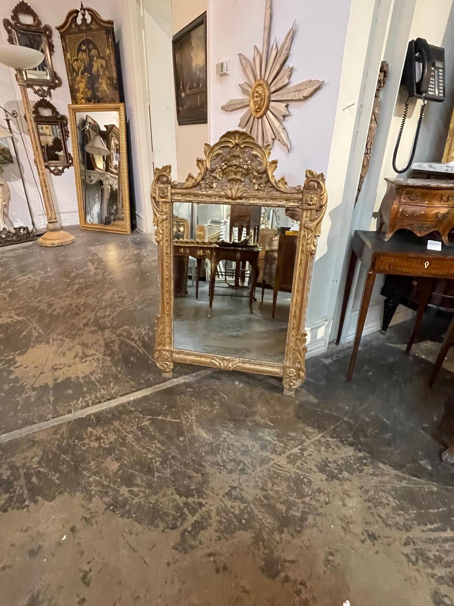 Miroir italien en bois doré du XIXe siècle en vente 3