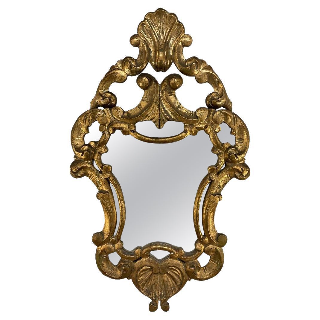 Specchio in legno dorato italiano del XIX secolo