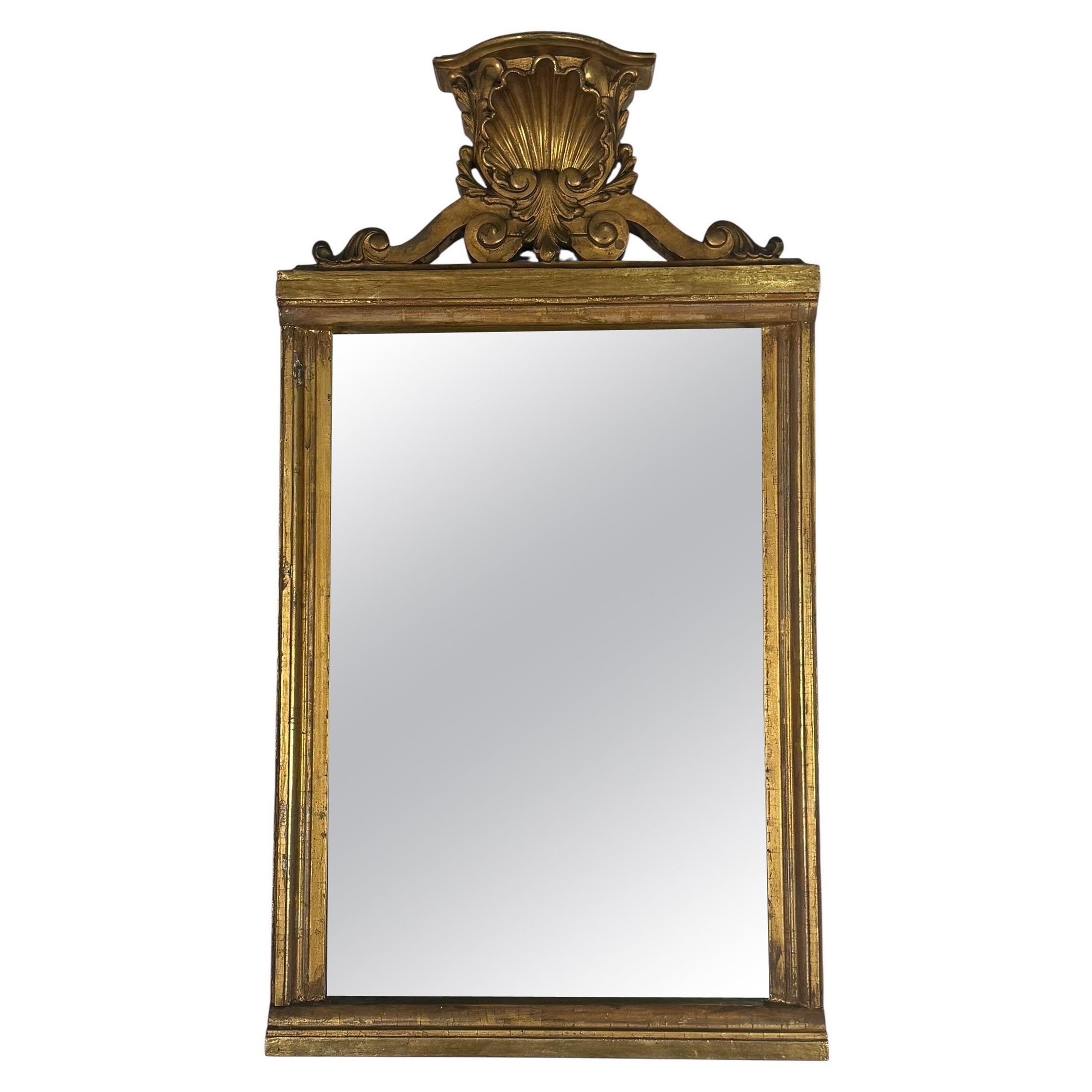 Miroir italien en bois doré du 19e siècle