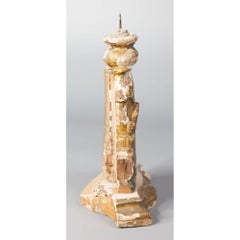 19th Century Italian Giltwood Pricket Candlestick