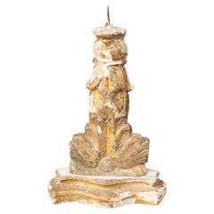 19th Century Italian Giltwood Pricket Candlestick