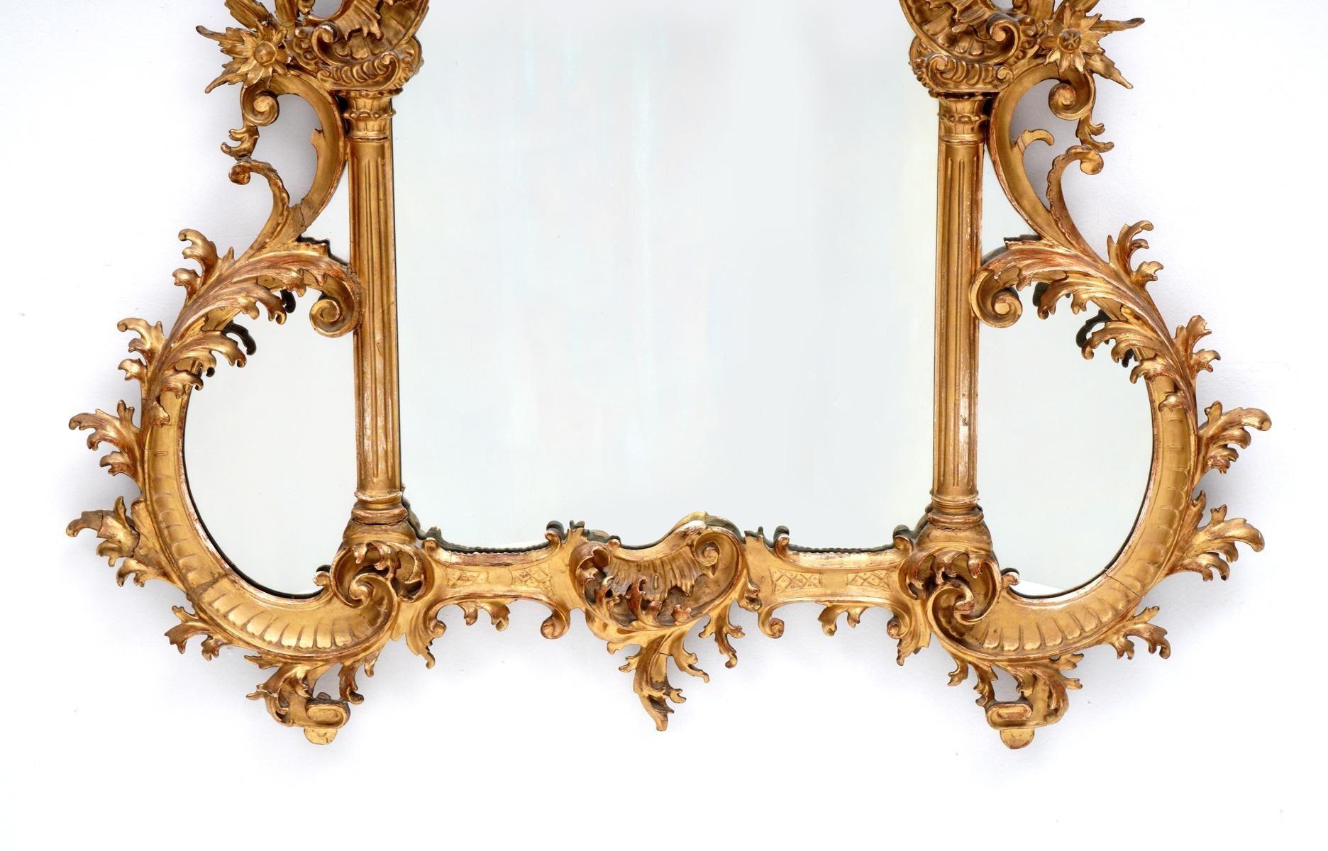 19th Century Italian Giltwood Rococo Style Mirror For Sale 1