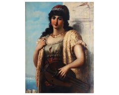 19Th Century Italian Girl Portrait By Al Brentano