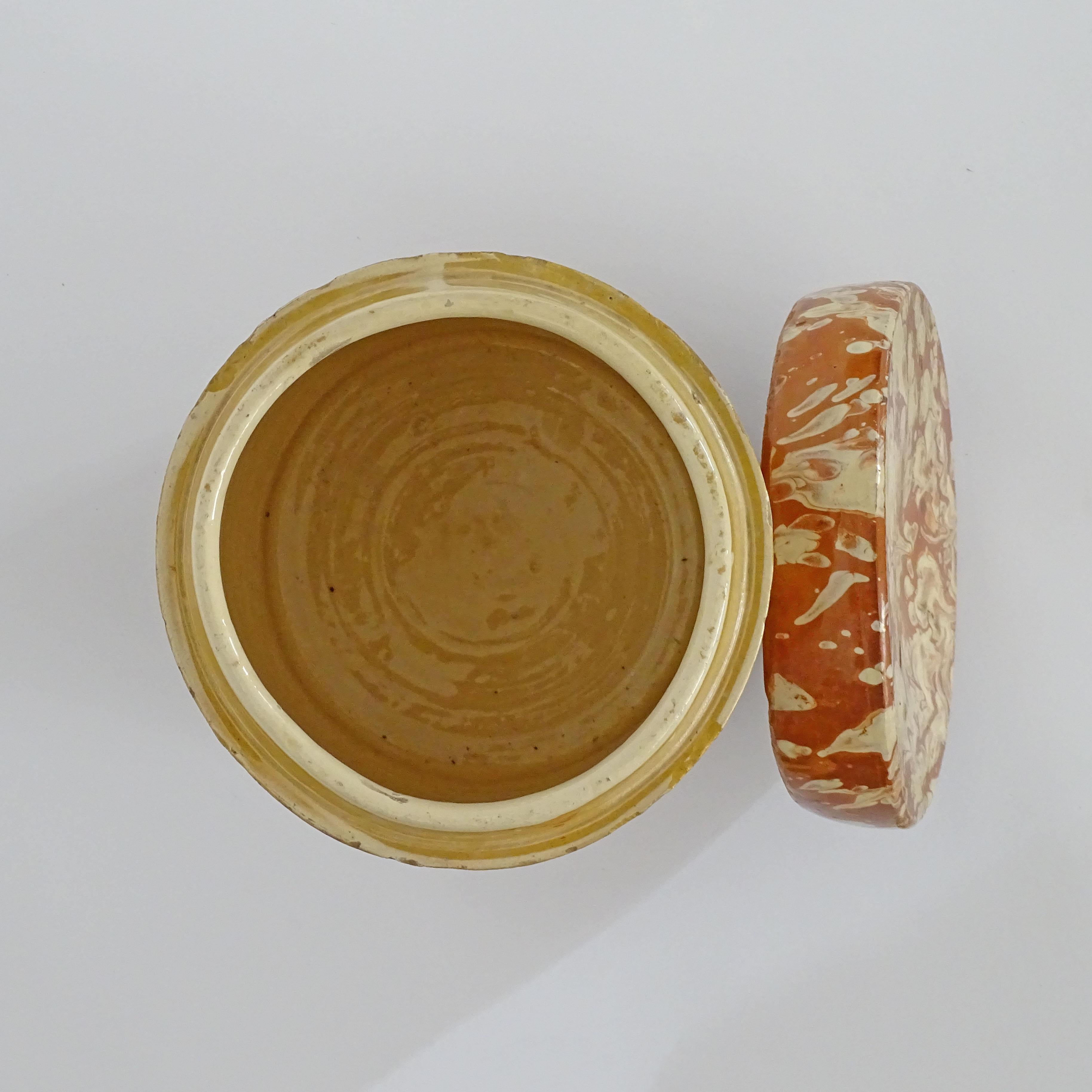 19th Century 19th century Italian glazed ceramic sardines jar For Sale