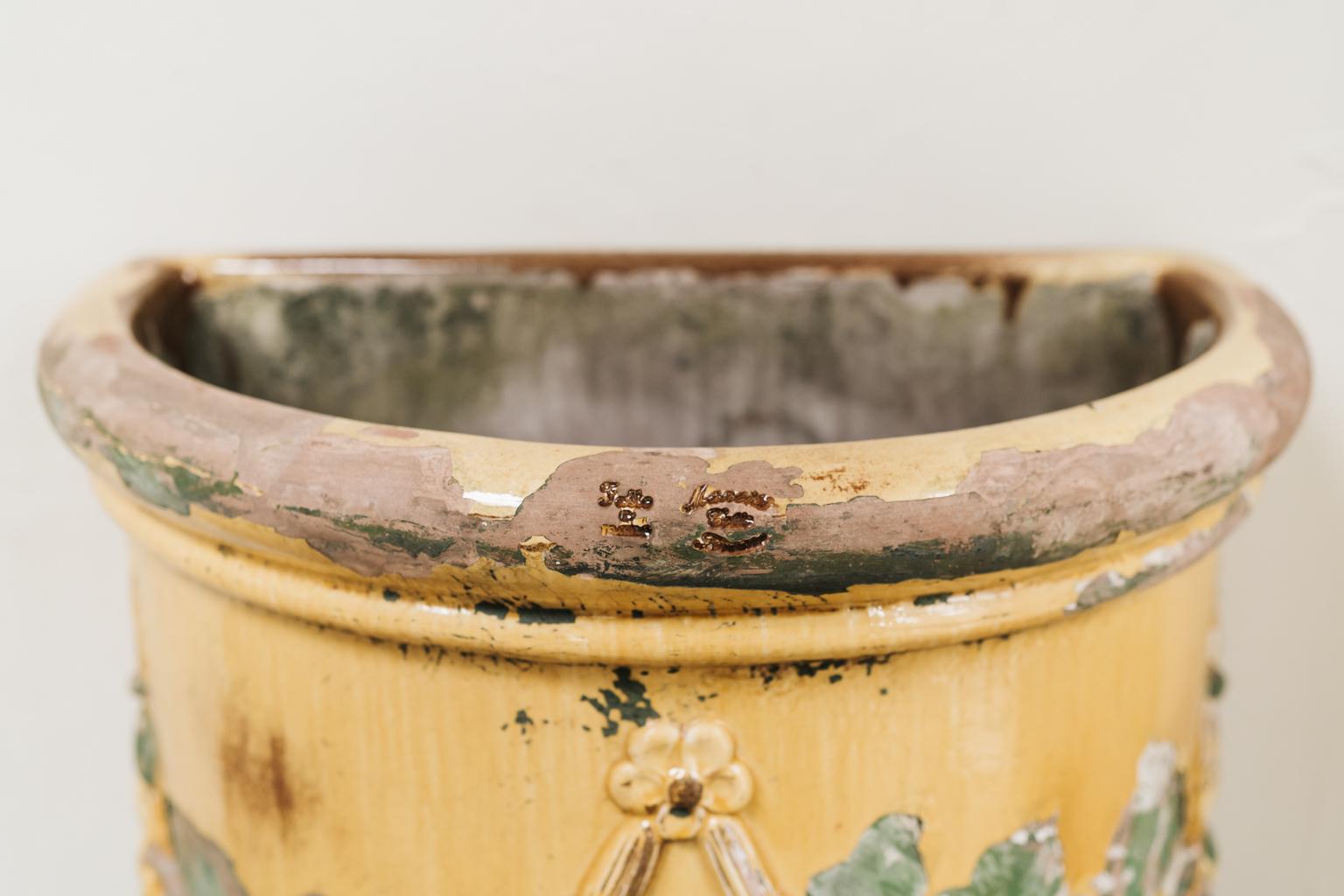 19th Century Italian Glazed Terra Cotta Planter/Jardinière 6