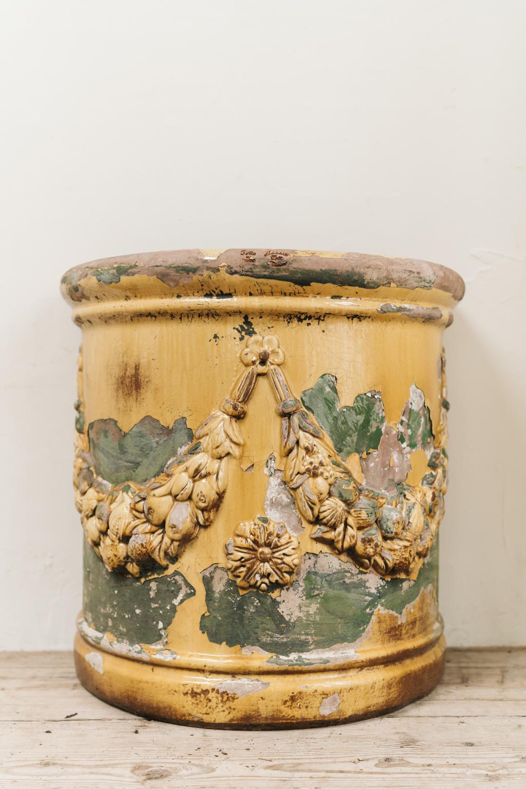 19th Century Italian Glazed Terra Cotta Planter/Jardinière 7