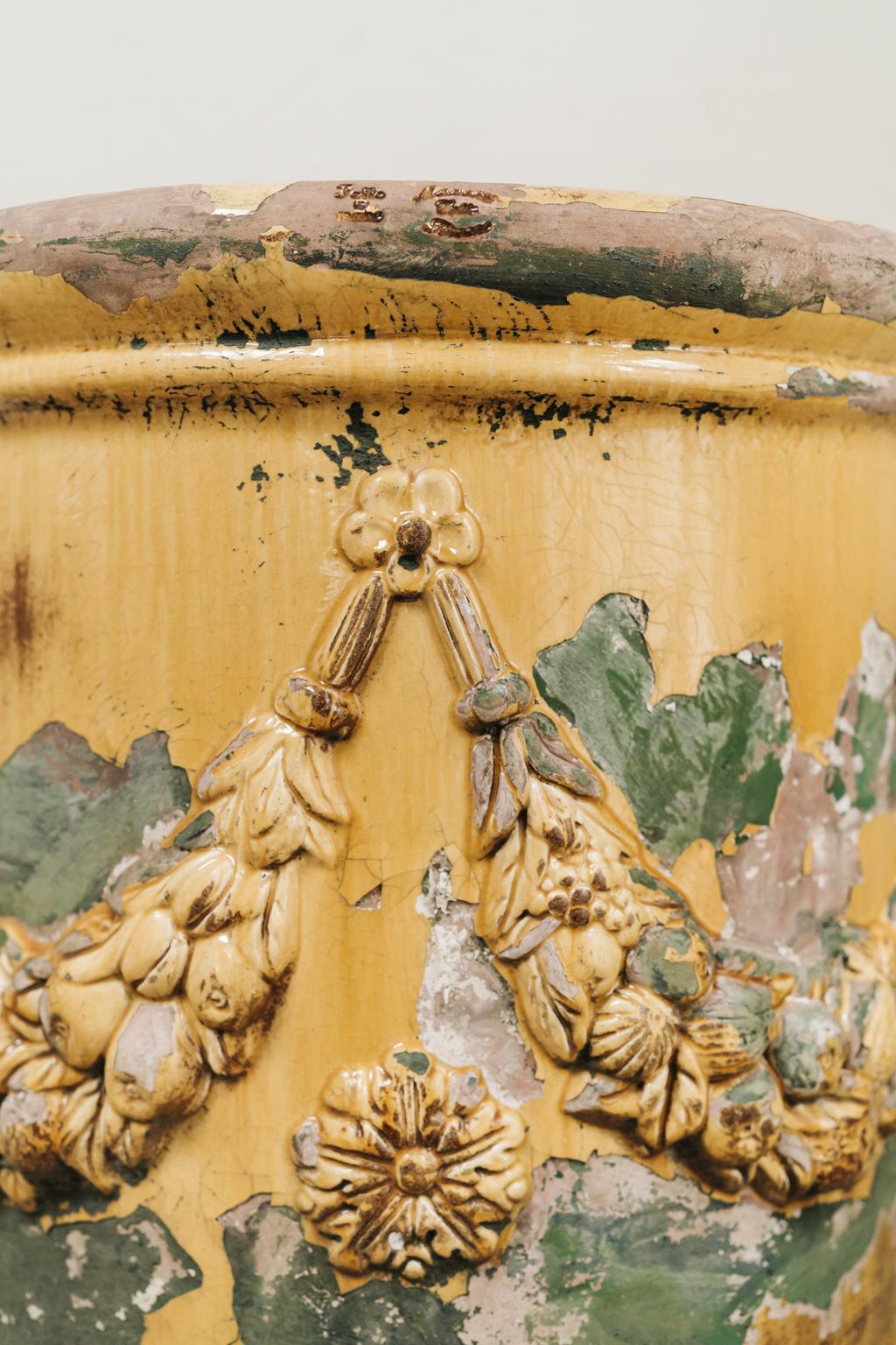 19th Century Italian Glazed Terra Cotta Planter/Jardinière 3