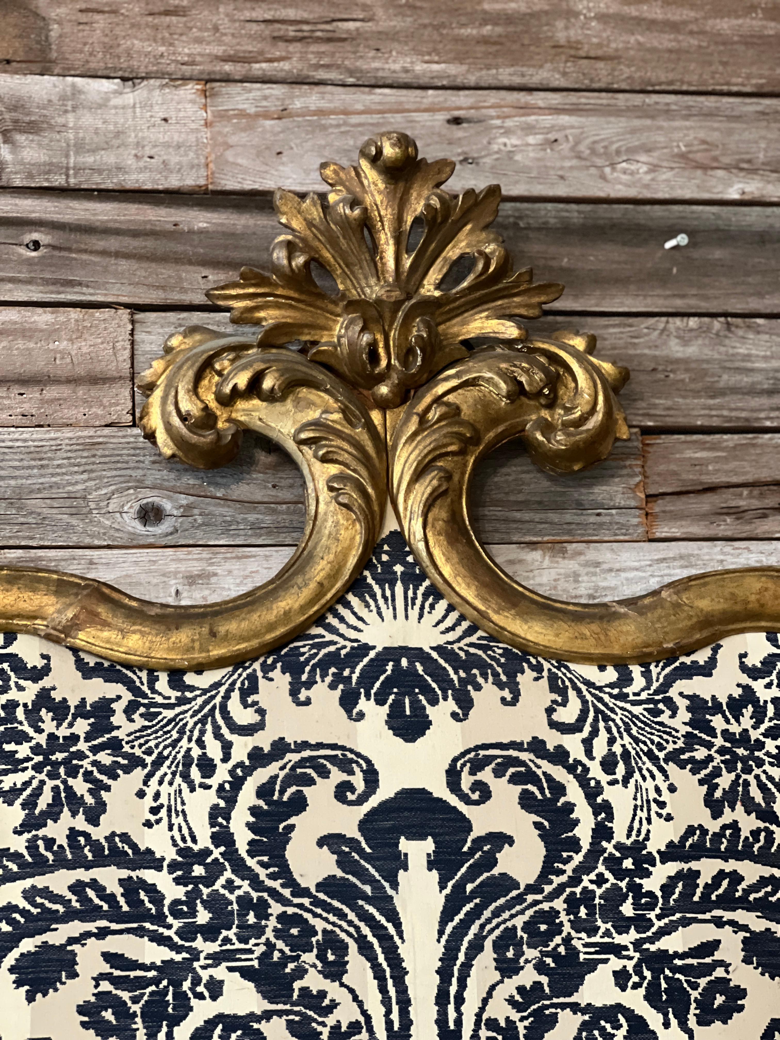Rococo 19th Century Italian Gold Gilt Headboard For Sale