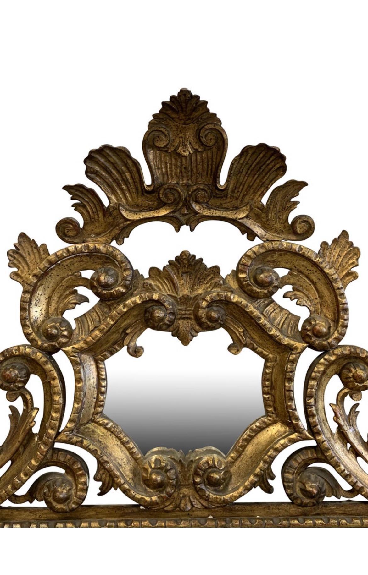Wood 19th Century Italian Gold Gilt Mirror For Sale
