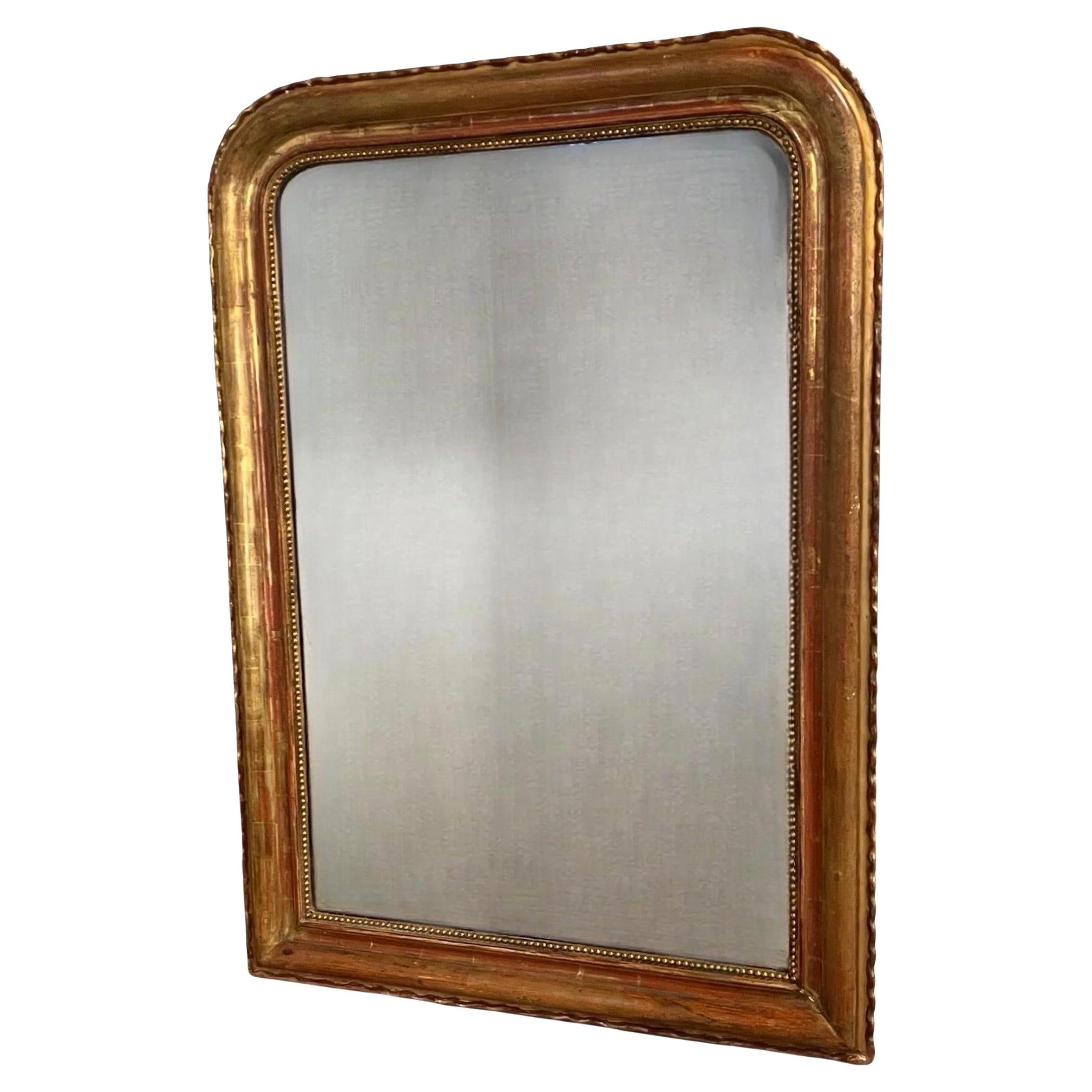 19th Century Italian Gold-Leaf Louis Philippe Mirror