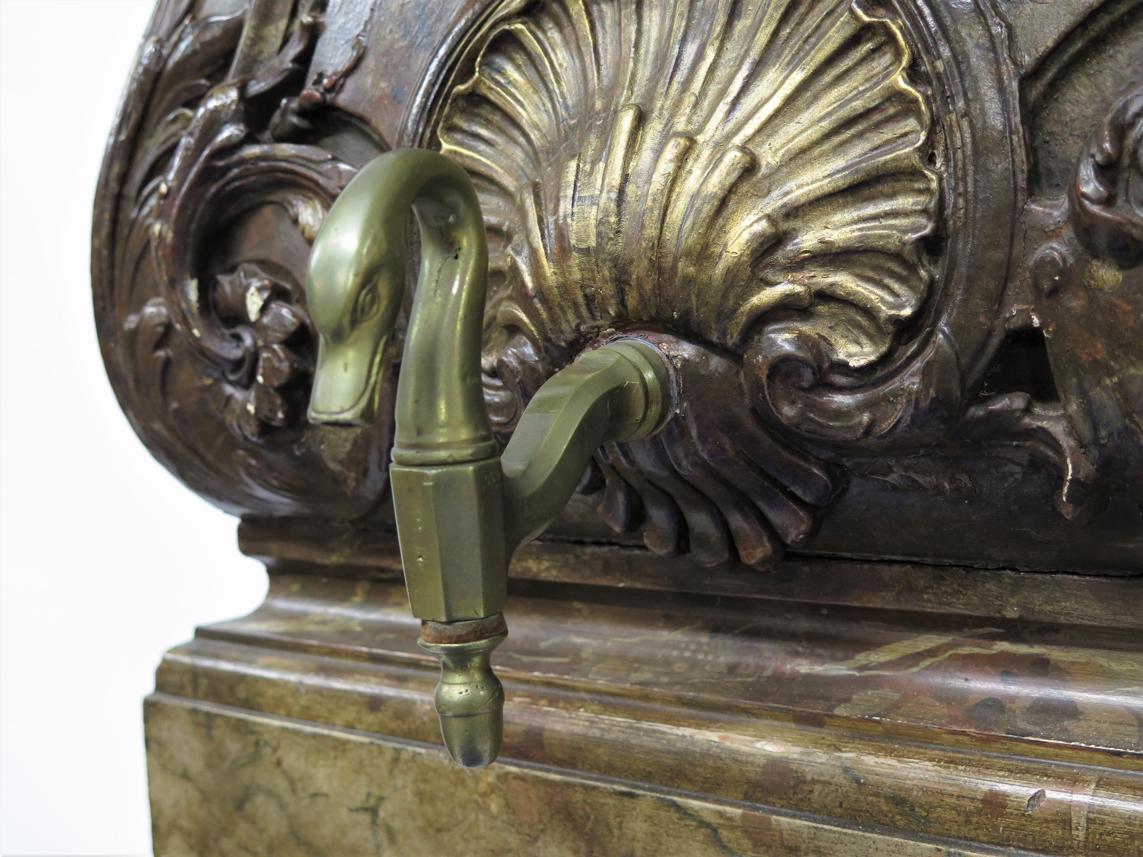 19th Century Italian Grand Scale Wall Mounted Lavabo In Good Condition For Sale In Dallas, TX