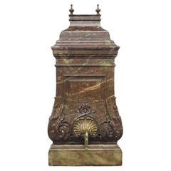 Lavabo italien du 19ème siècle monté à grande échelle sur mur