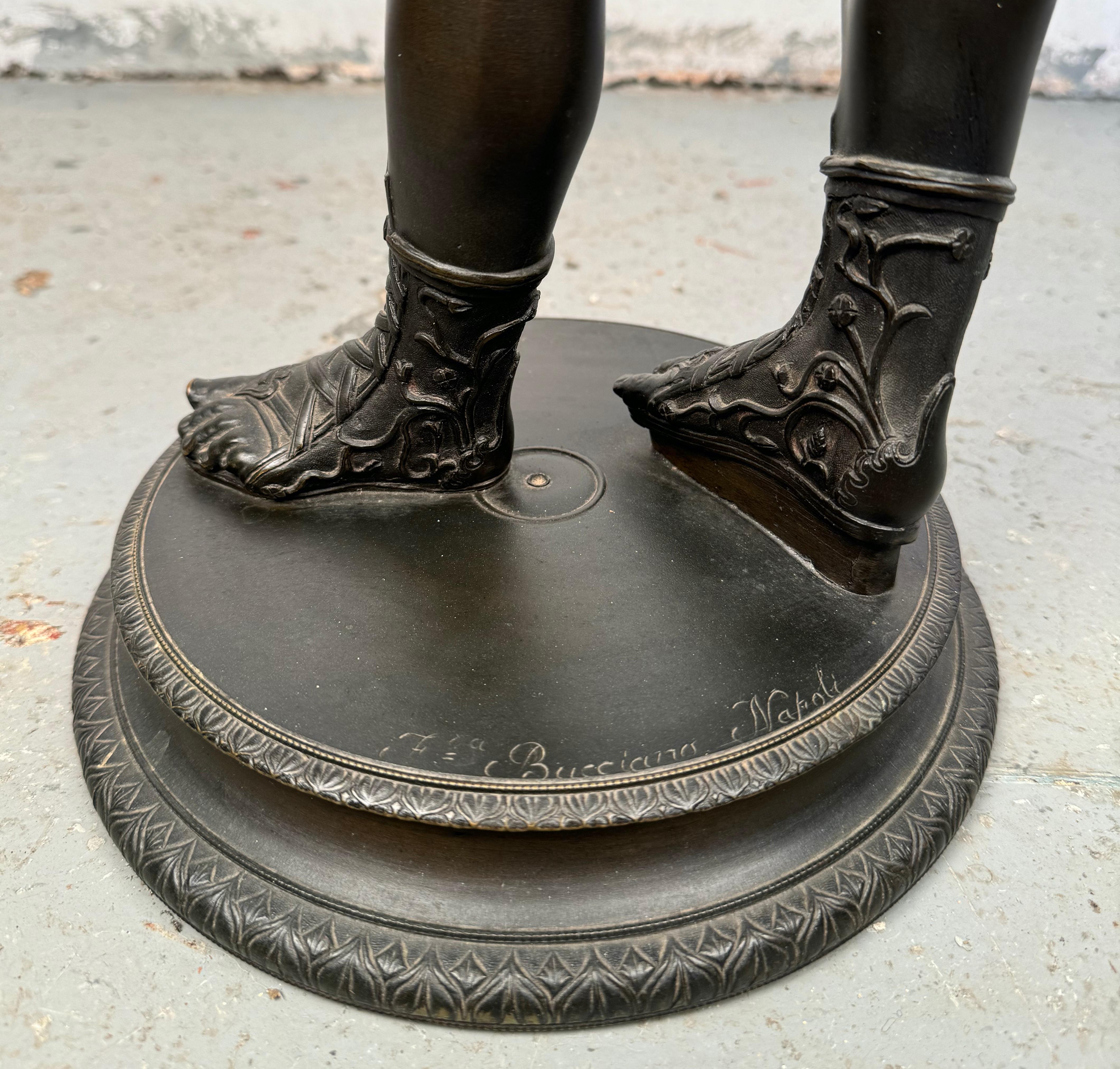 19th Century Italian Grand Tour Antique Bronze Sculpture of “Narcissus” For Sale 1