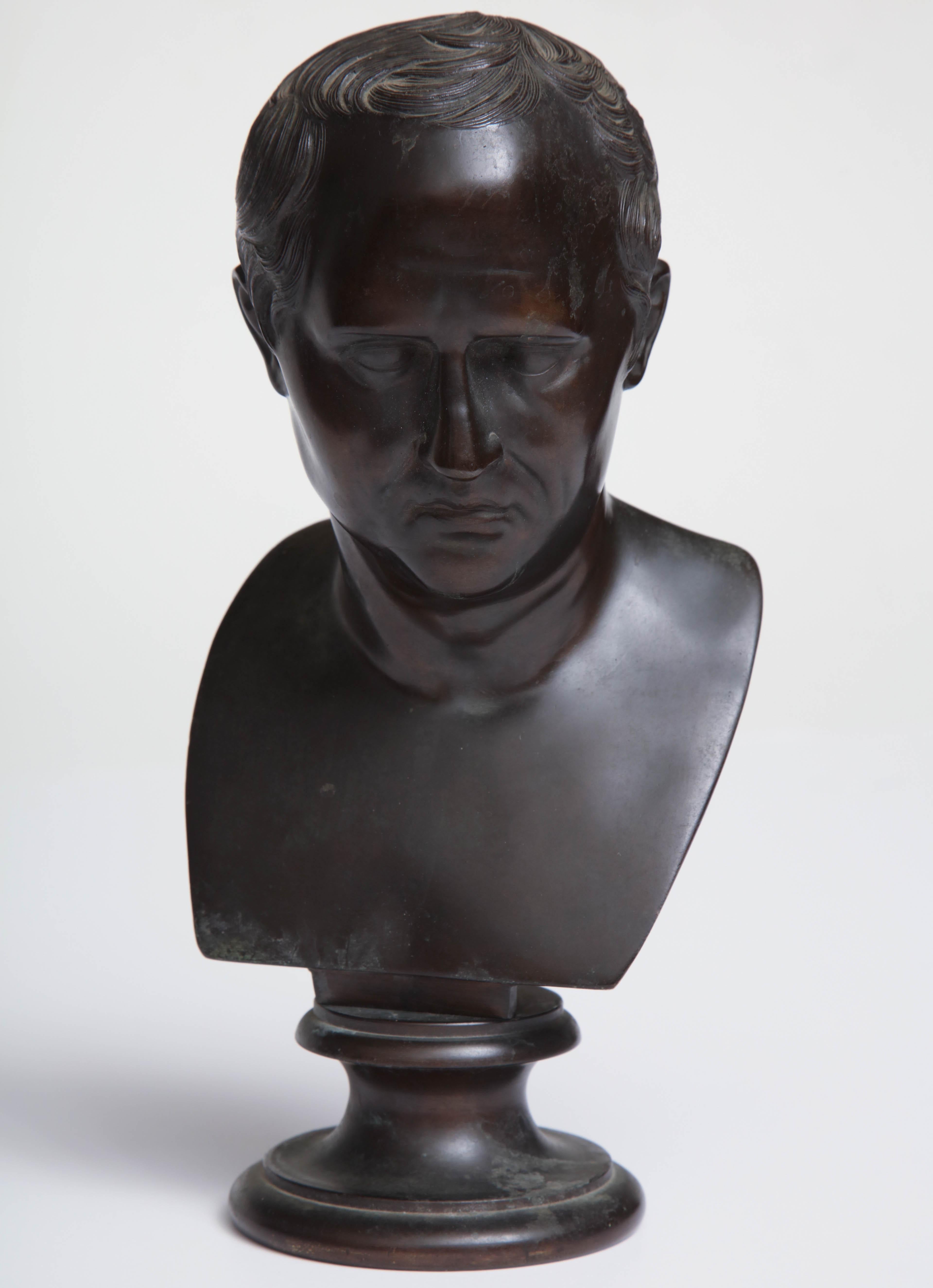 19th century Italian Grand Tour bronze bust of  Roman Senator Cicero