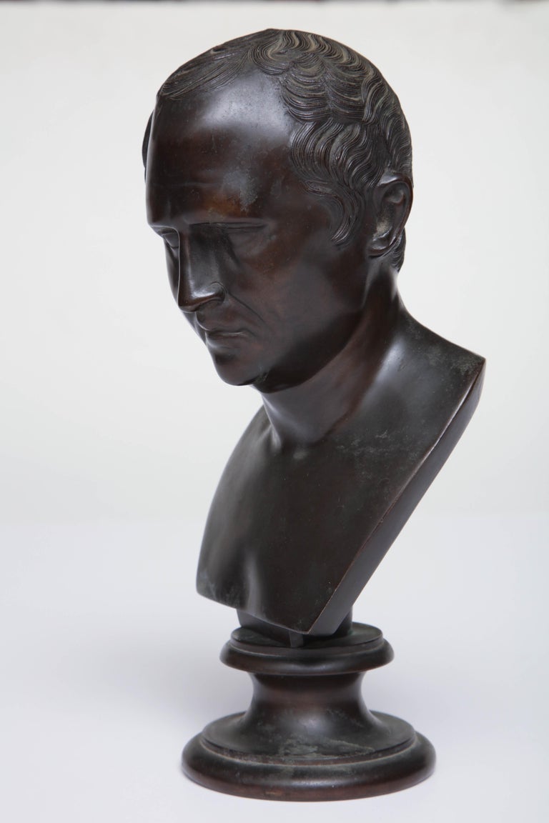 19th Century Italian Grand Tour Bronze Bust of Roman Senator Cicero For