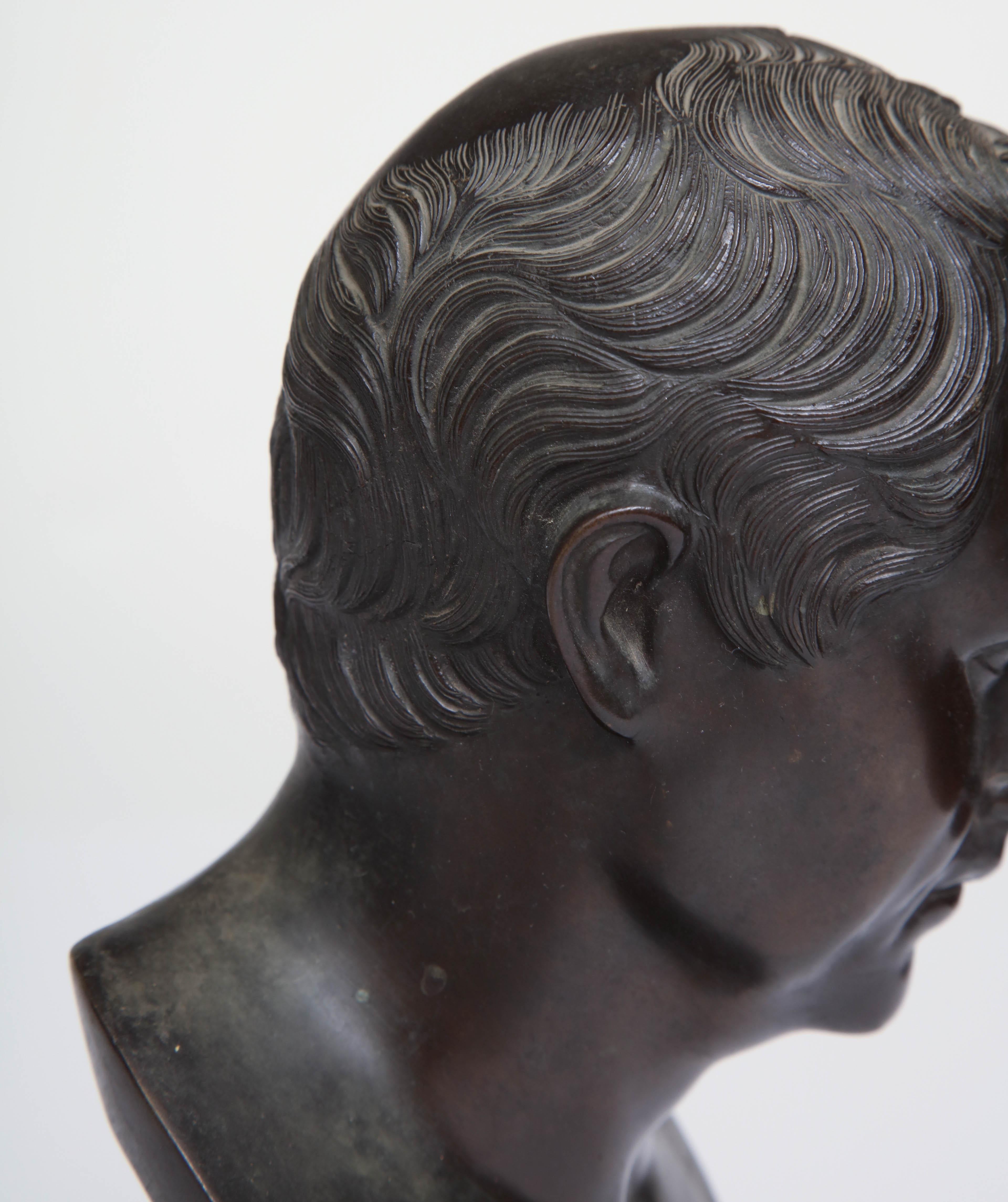 19th Century Italian Grand Tour Bronze Bust of  Roman Senator Cicero For Sale 5