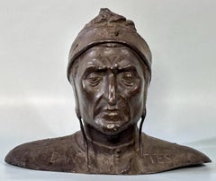 19th Century Italian Grand Tour Bronze Bust of Dante
