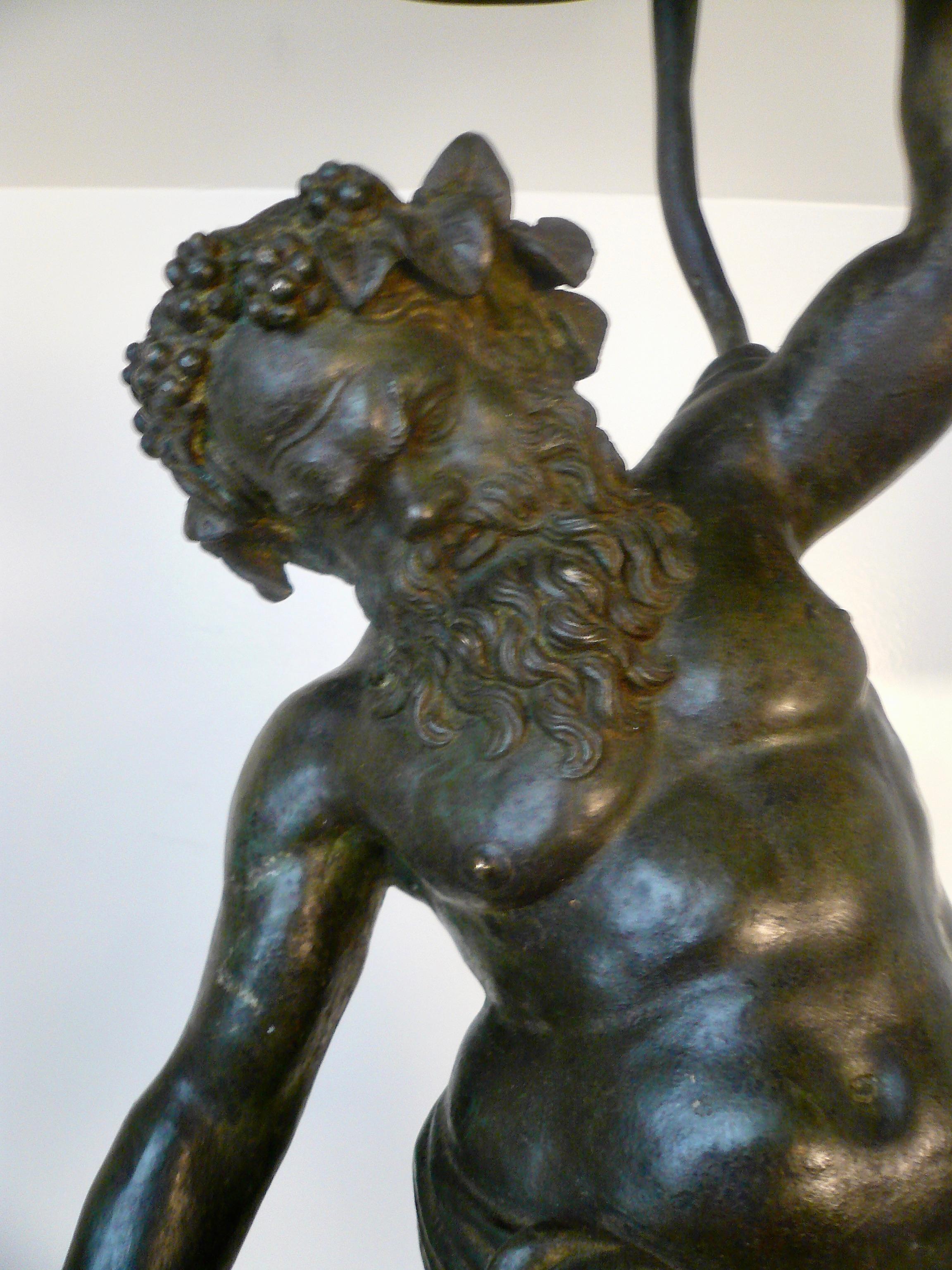 19th Century Italian Grand Tour Bronze Figure of Silenus, God of Wine For Sale 3