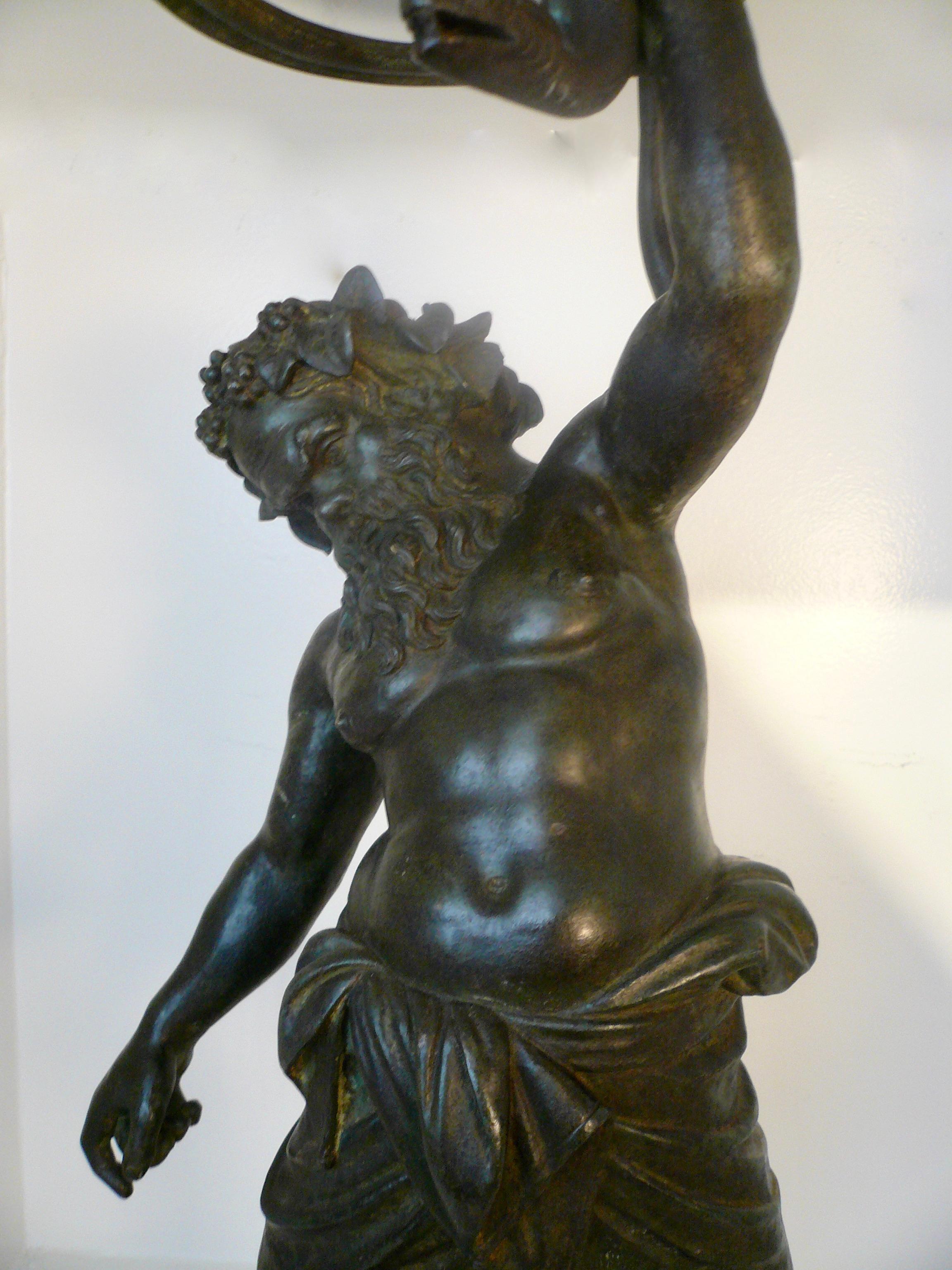 19th Century Italian Grand Tour Bronze Figure of Silenus, God of Wine For Sale 4