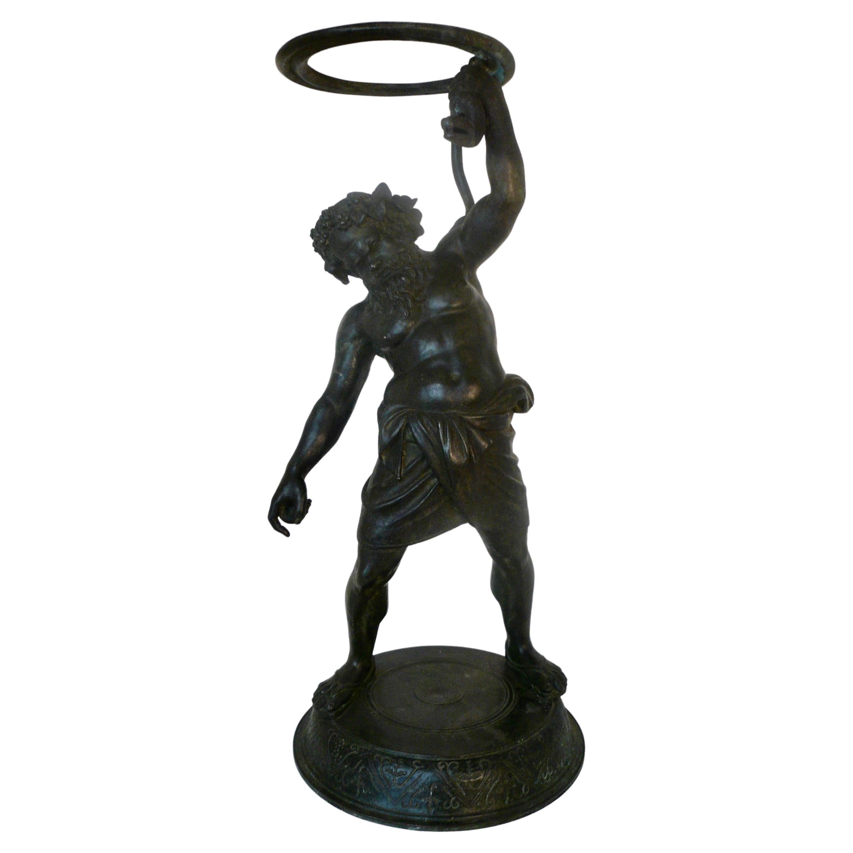 Italienische Grand Tour-Bronzefigur des Silenus, Gott des Weins, 19. Jahrhundert