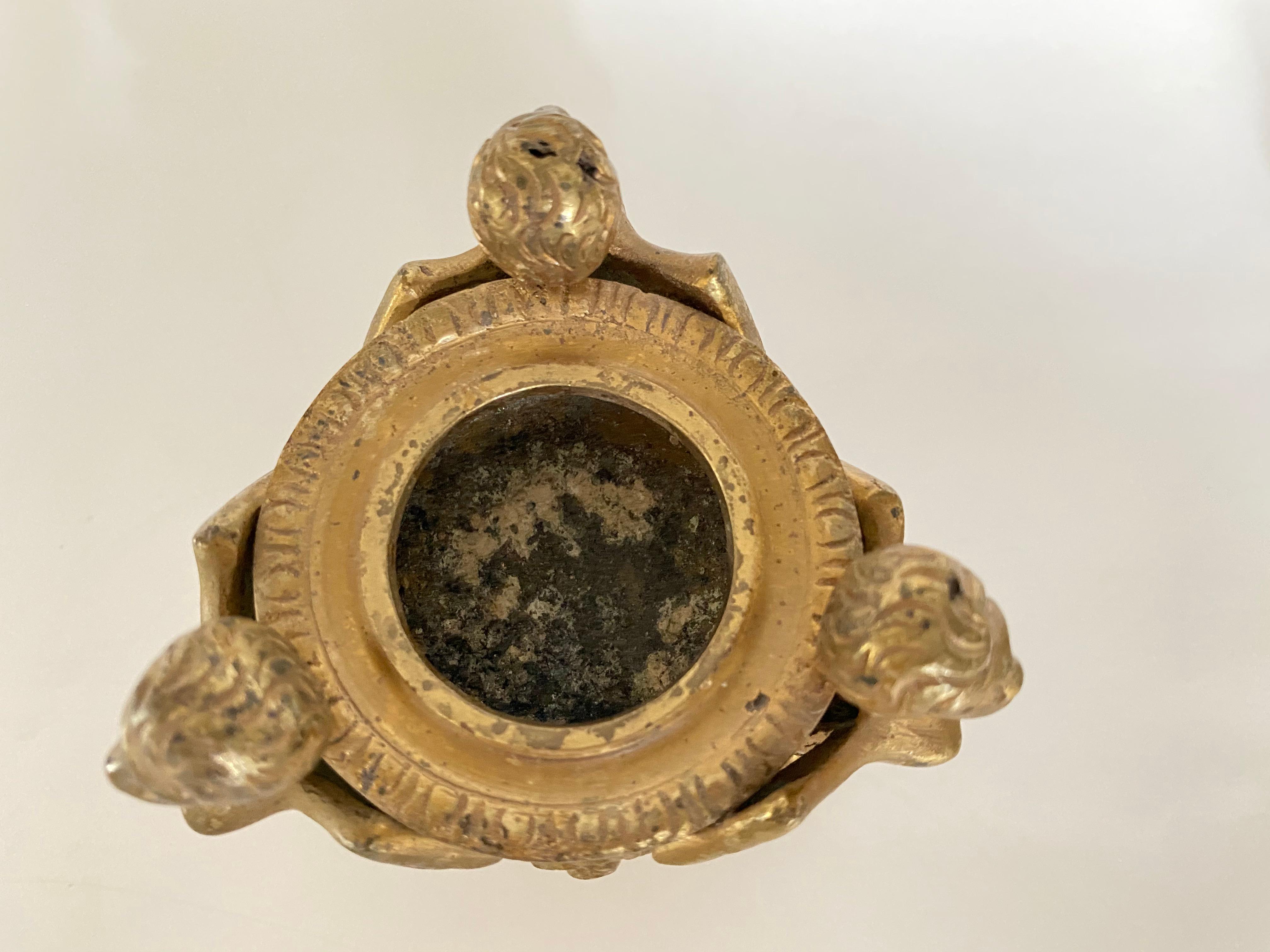 Italienisches Grand Tour-Tintenfass aus Bronze des 19. Jahrhunderts im Angebot 1