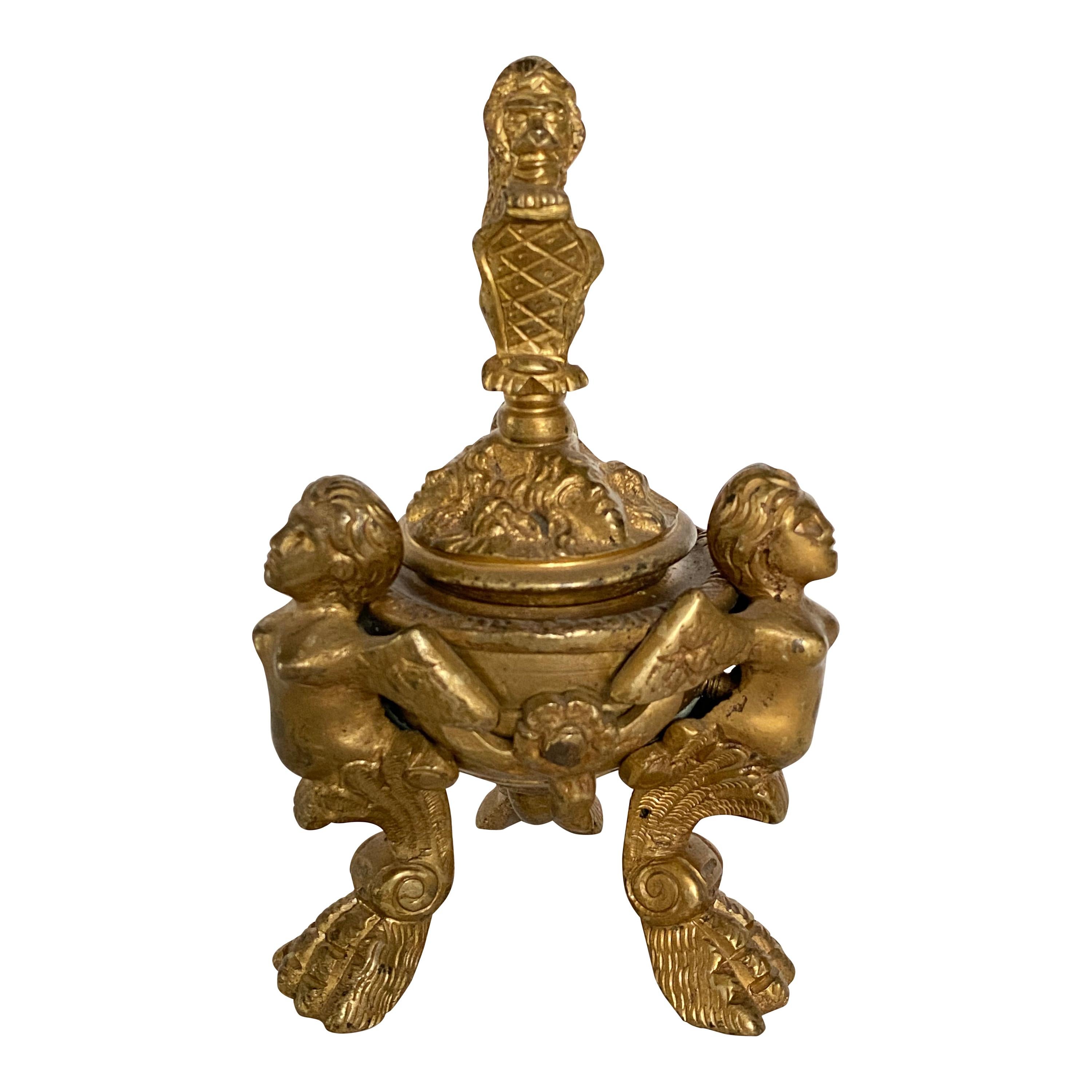Italienisches Grand Tour-Tintenfass aus Bronze des 19. Jahrhunderts im Angebot