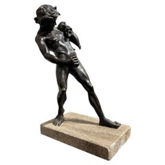 19th Century Italian Grand Tour Bronze of a Satyr Sculpture, Pompeii