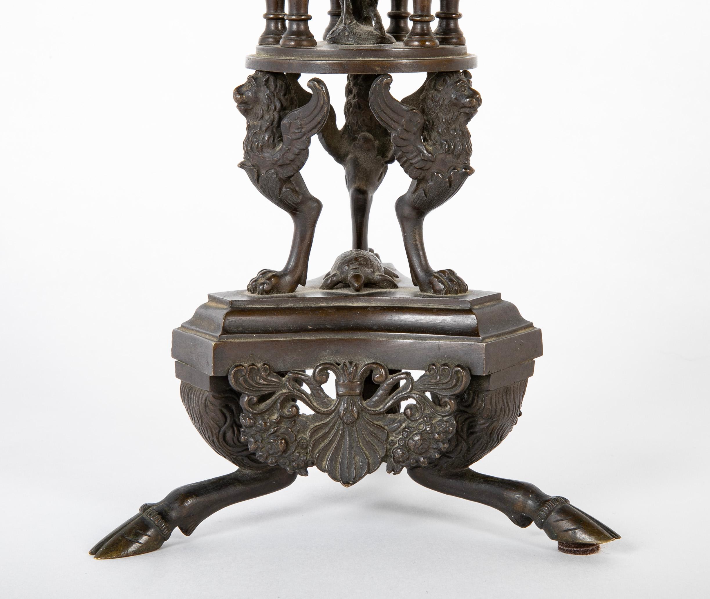 19th Century Italian Grand Tour Bronze of Atlas On A Stand With Turtle  For Sale 1
