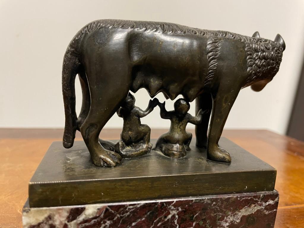 19th Century Italian Grand Tour Bronze of Romulus and Remus Founders of Rome For Sale 3