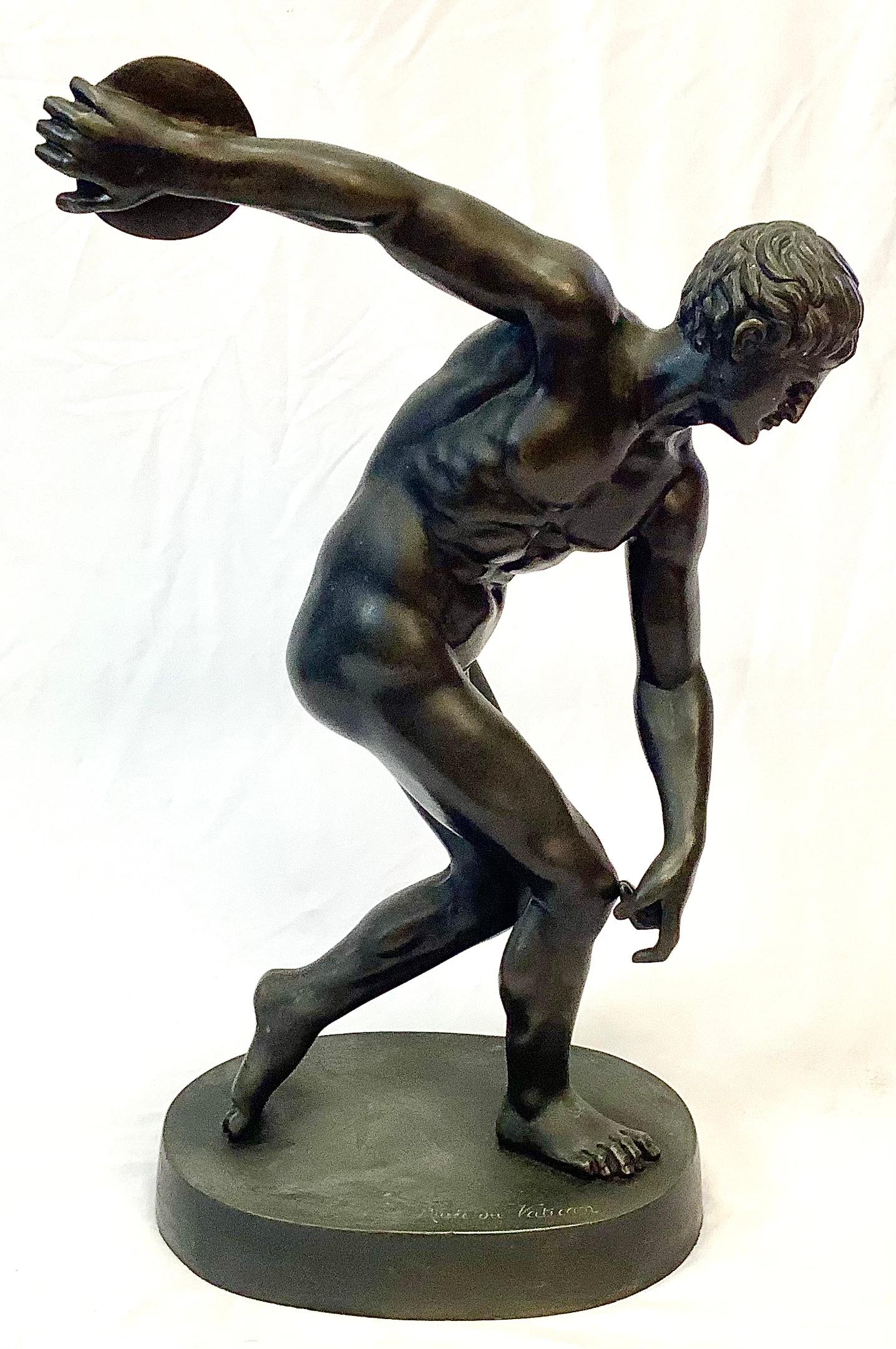 19th Century Italian Grand Tour Bronze Sculpture of a Discus Thrower 7
