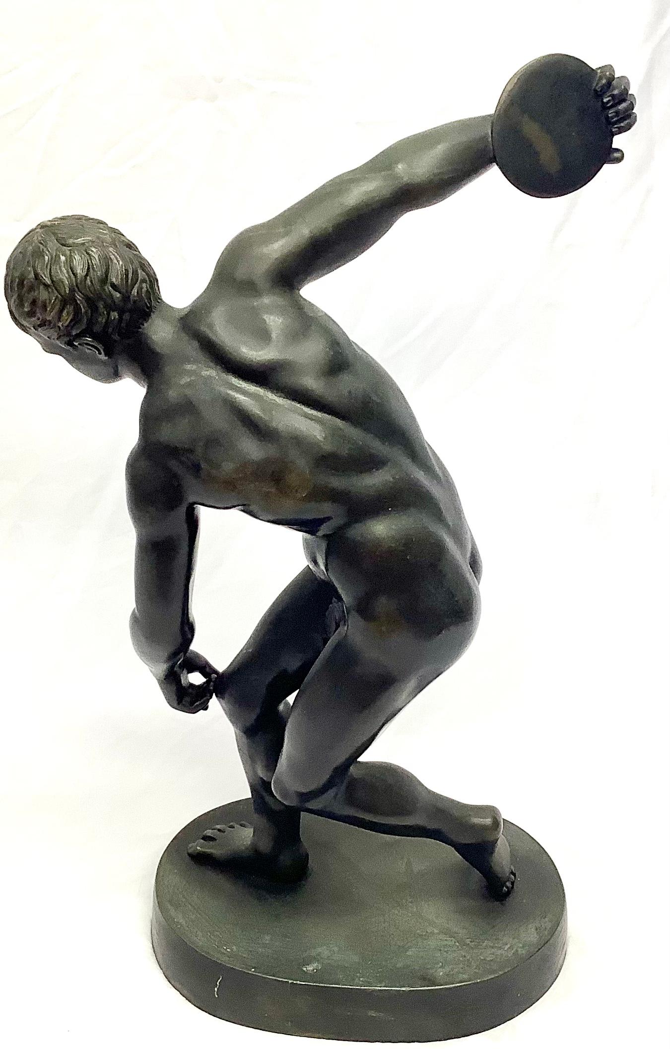 19th Century Italian Grand Tour Bronze Sculpture of a Discus Thrower 3