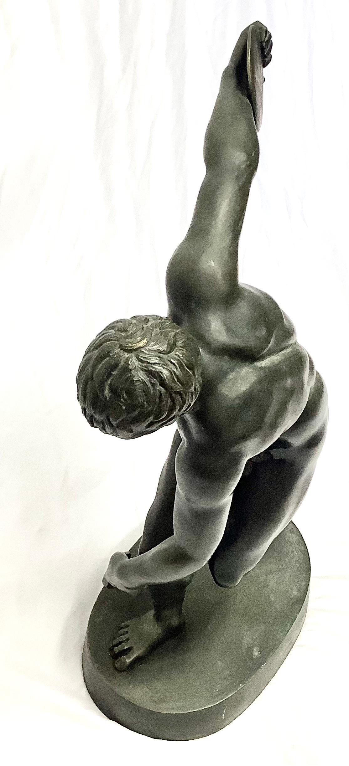 19th Century Italian Grand Tour Bronze Sculpture of a Discus Thrower 5