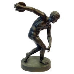 19th Century Italian Grand Tour Bronze Sculpture of a Discus Thrower