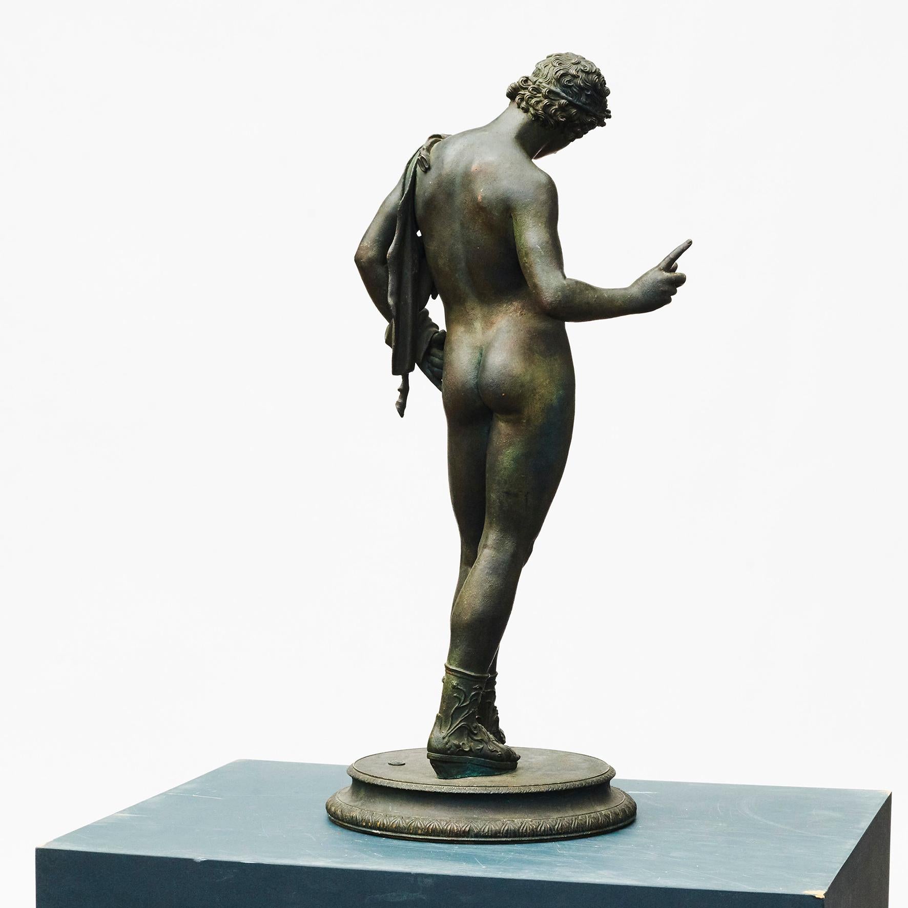 19th Century Italian Grand Tour Bronze Sculpture of Narcissus In Good Condition In Kastrup, DK