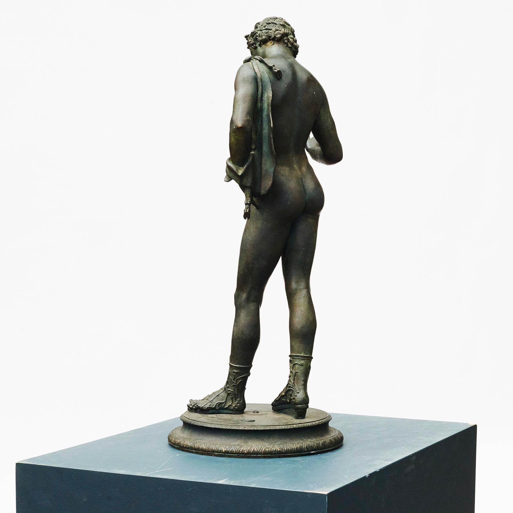 19th Century Italian Grand Tour Bronze Sculpture of Narcissus 1