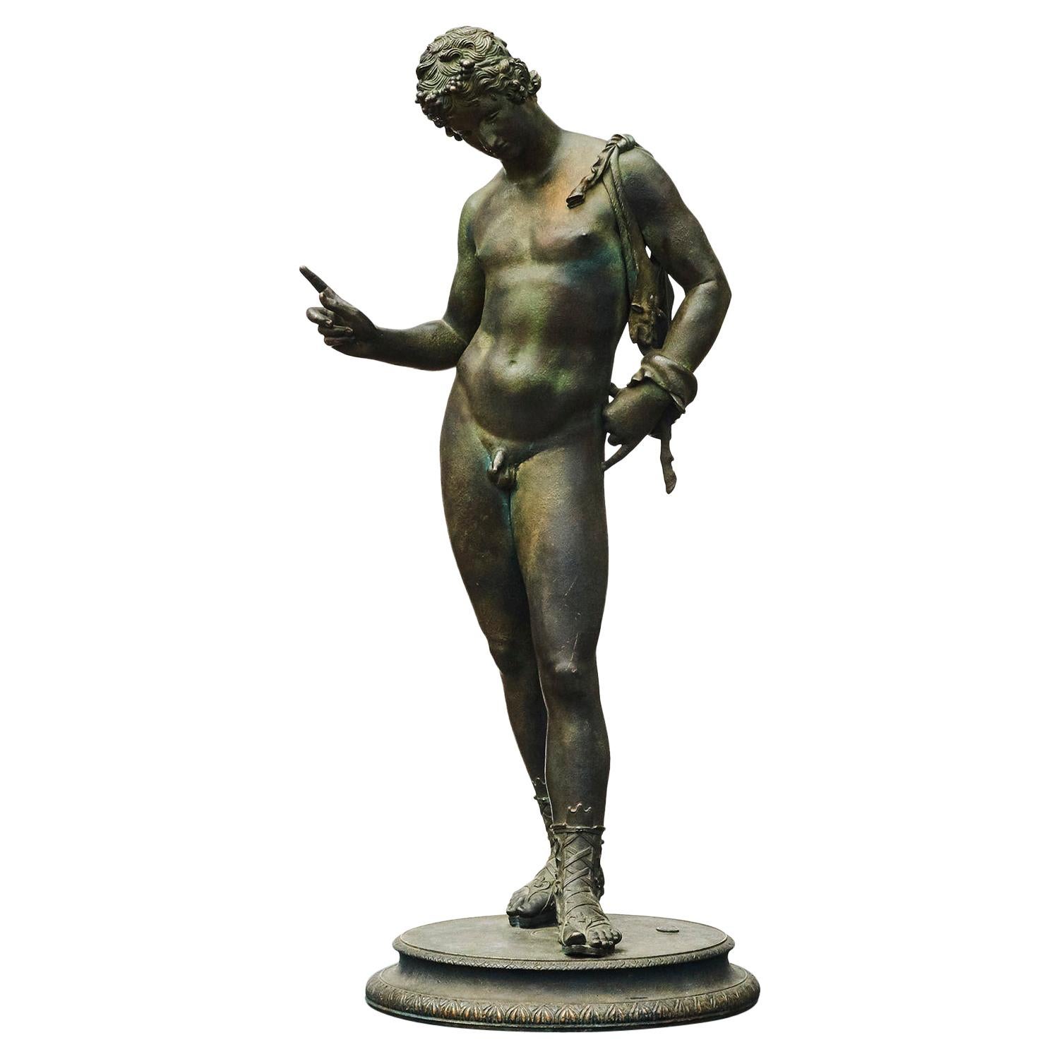 19th Century Italian Grand Tour Bronze Sculpture of Narcissus