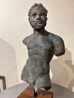 19th Century Italian Grand Tour Bronze Torso of a Wrestler or Boxer , 24 Inches