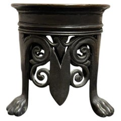 19th Century Italian Grand Tour Bronze Tripod Stand With Paw Feet
