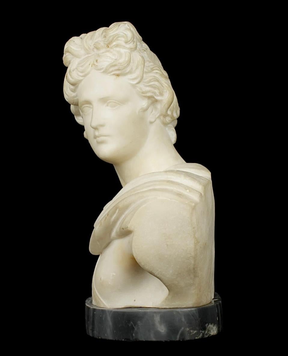 Greco classico Busto in marmo scolpito di Apollo del XIX secolo, Gran Turismo Italiano in vendita