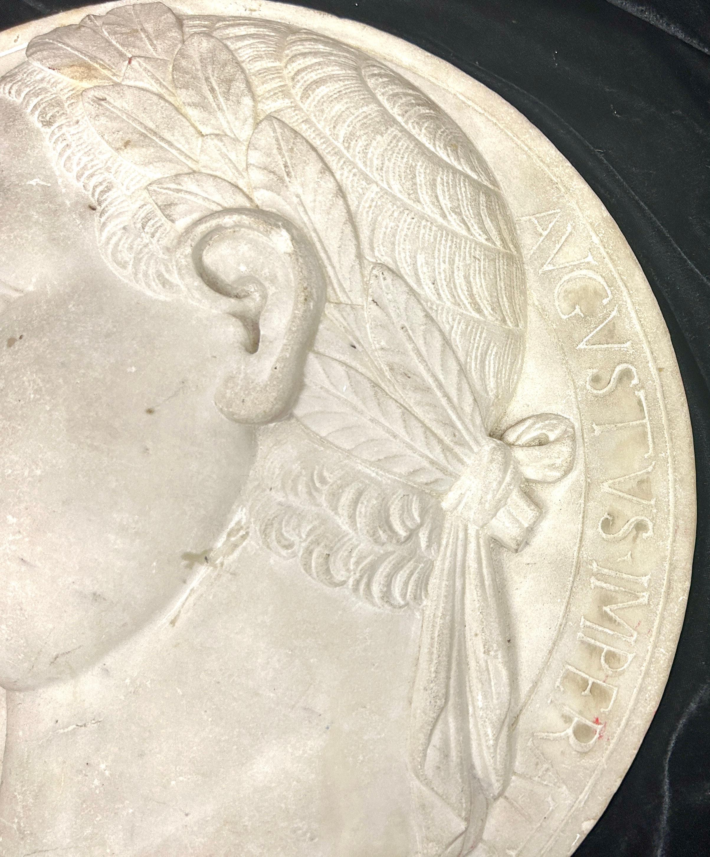 Greco Roman 19th Century Italian Grand Tour Carved Marble Of Titus Vespasian Caesar  For Sale
