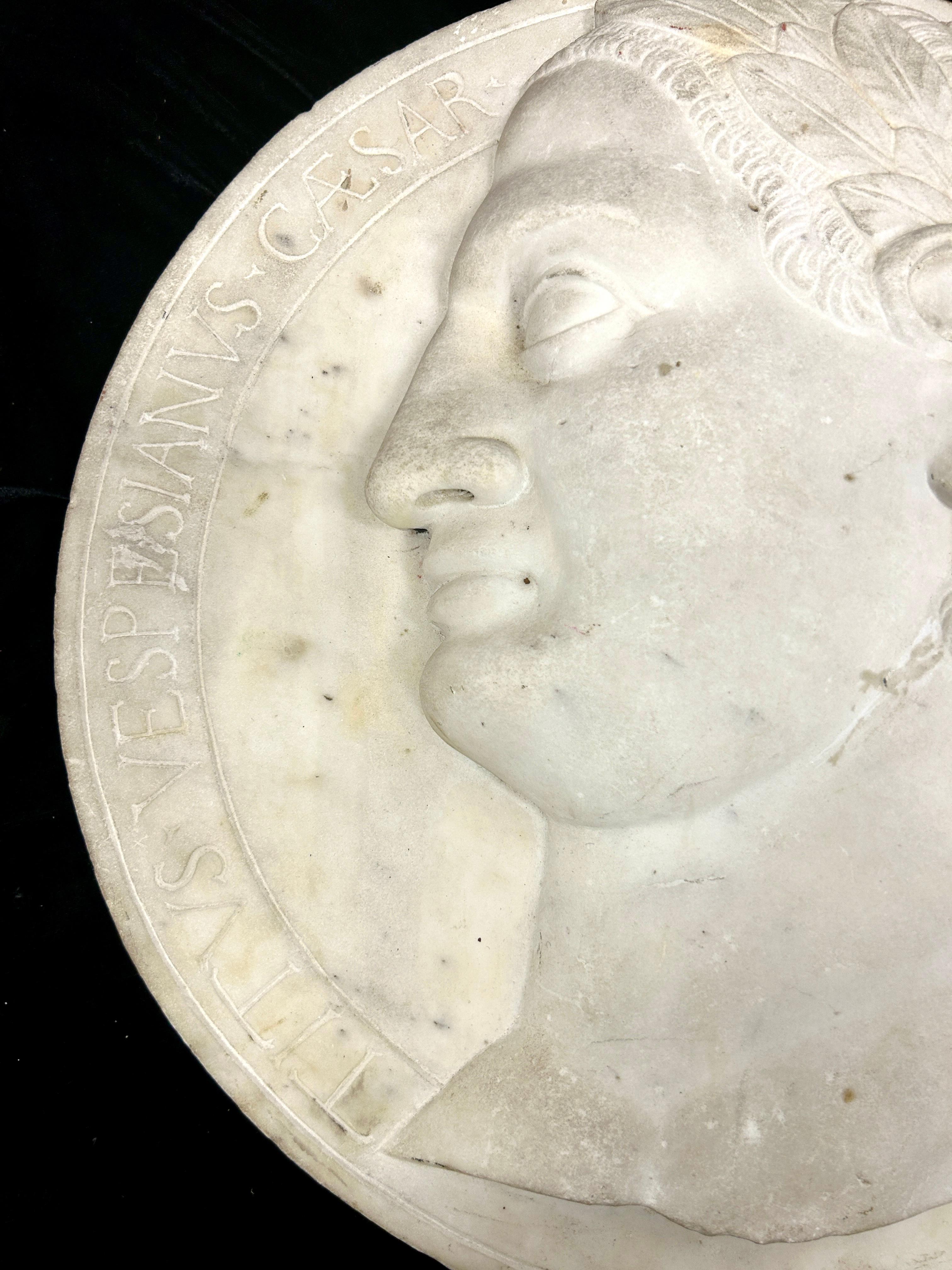 19th Century Italian Grand Tour Carved Marble Of Titus Vespasian Caesar  For Sale 2