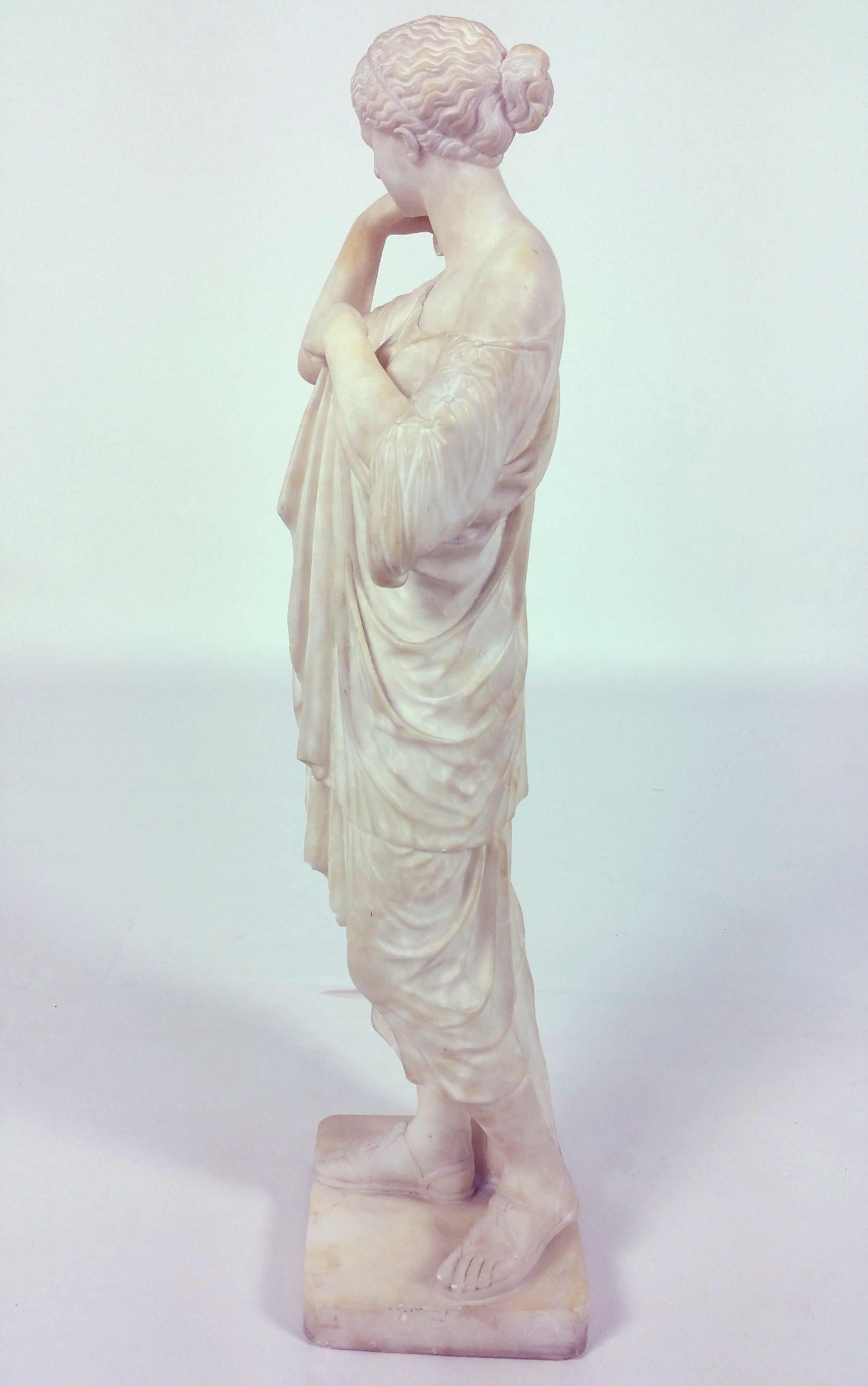 19th Century Italian Grand Tour Carved Marble Statue 3