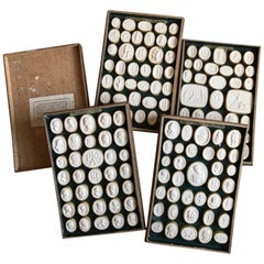Antique 19th Century Italian Grand Tour Intaglios in Original Boxes